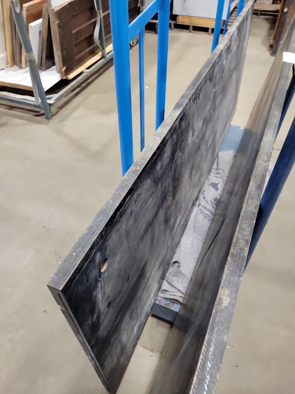 Black MDF Panel – Former Commercial Countertop with Slotted Joinery
