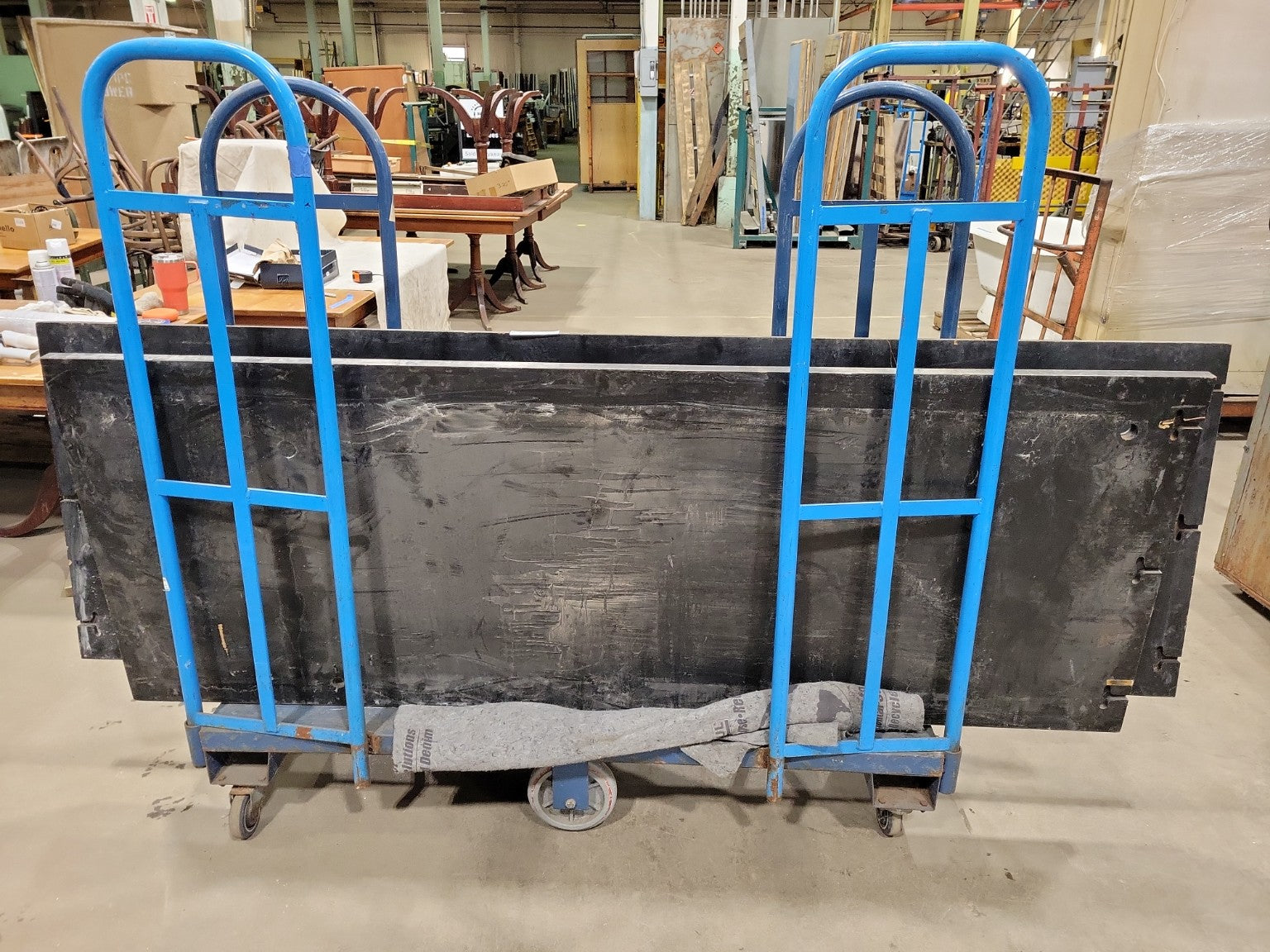 Black MDF Panel – Former Commercial Countertop with Slotted Joinery