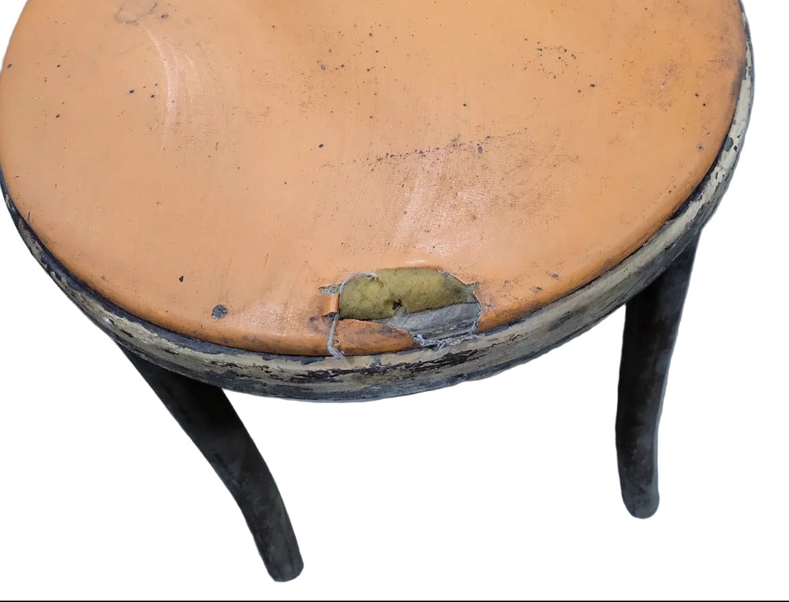 Vintage Bentwood Café Chair – Upholstered Seat with Patina and Wear