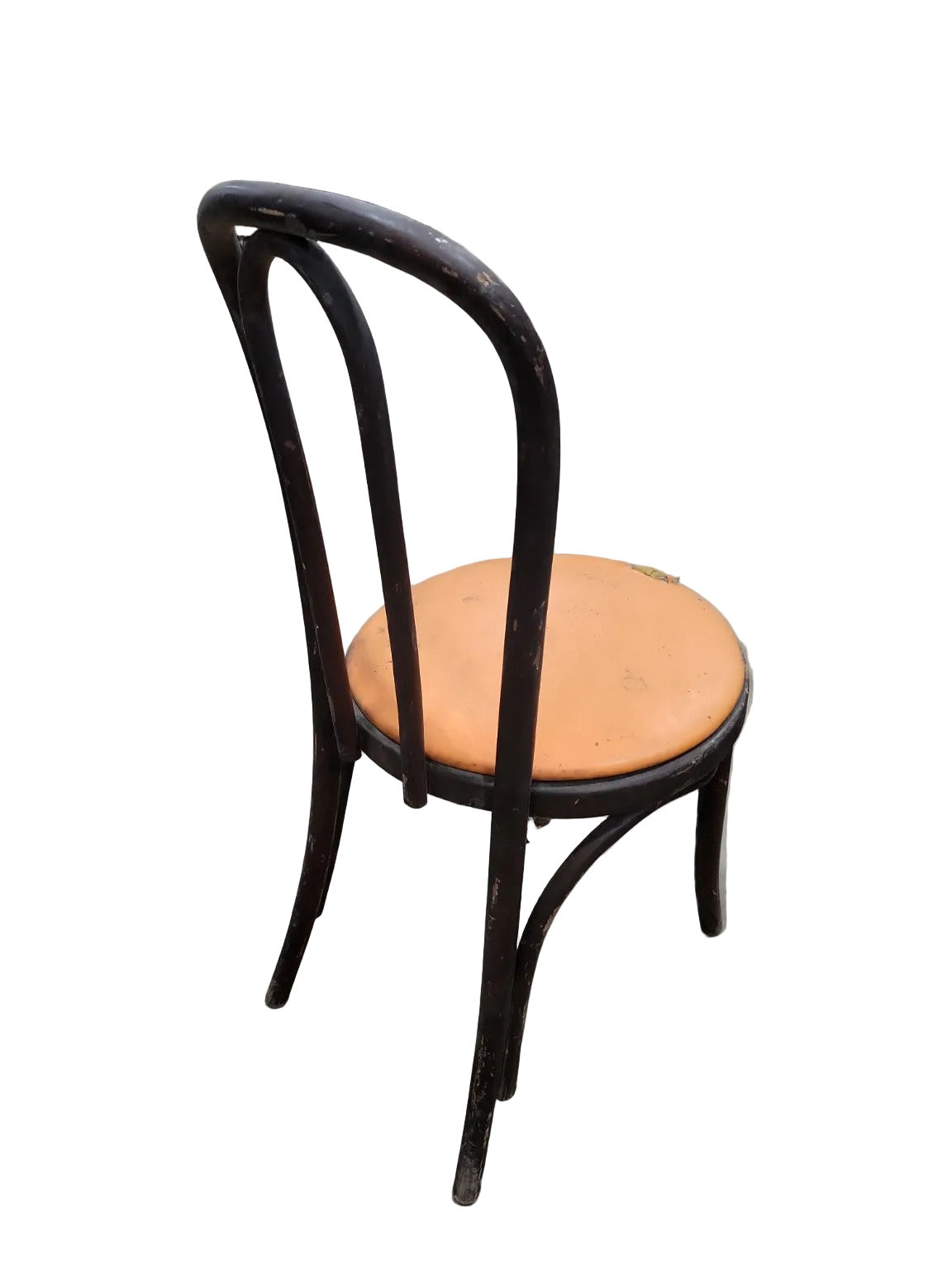 Vintage Bentwood Café Chair – Upholstered Seat with Patina and Wear