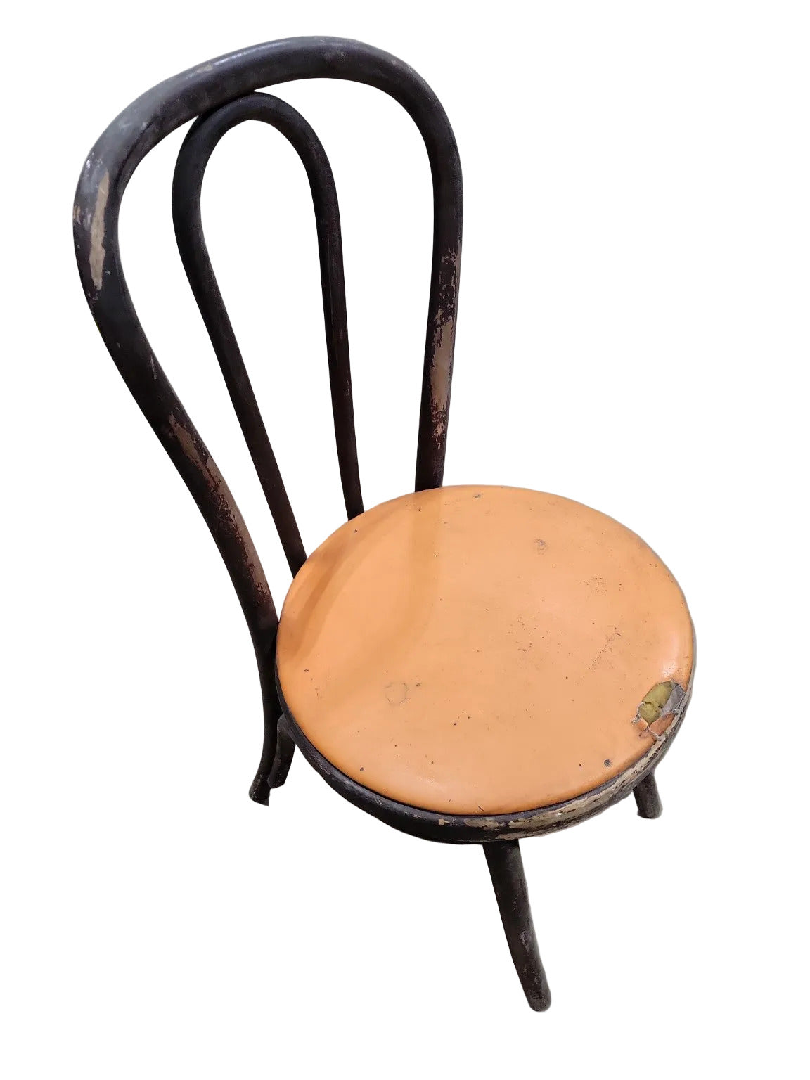 Vintage Bentwood Café Chair – Upholstered Seat with Patina and Wear
