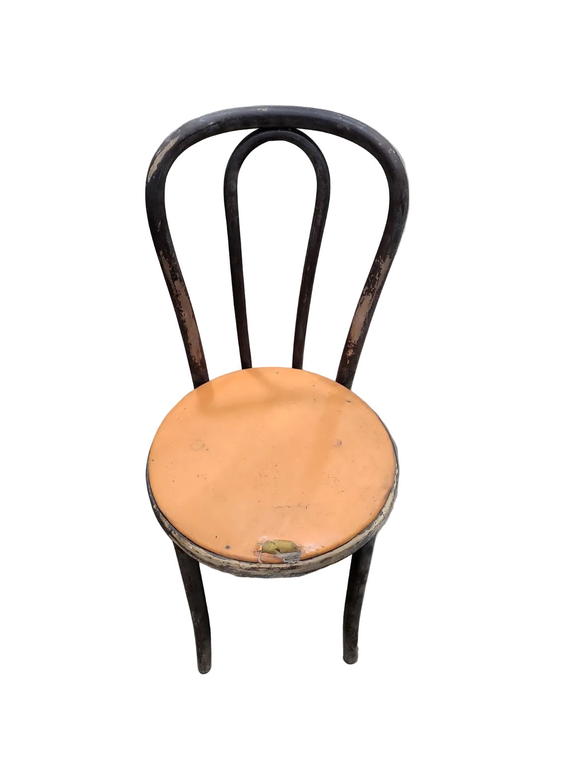 Vintage Bentwood Café Chair – Upholstered Seat with Patina and Wear