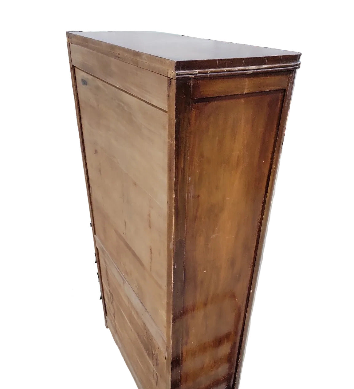 Vintage Wood Display Cabinet with Glass Doors and Lower Storage