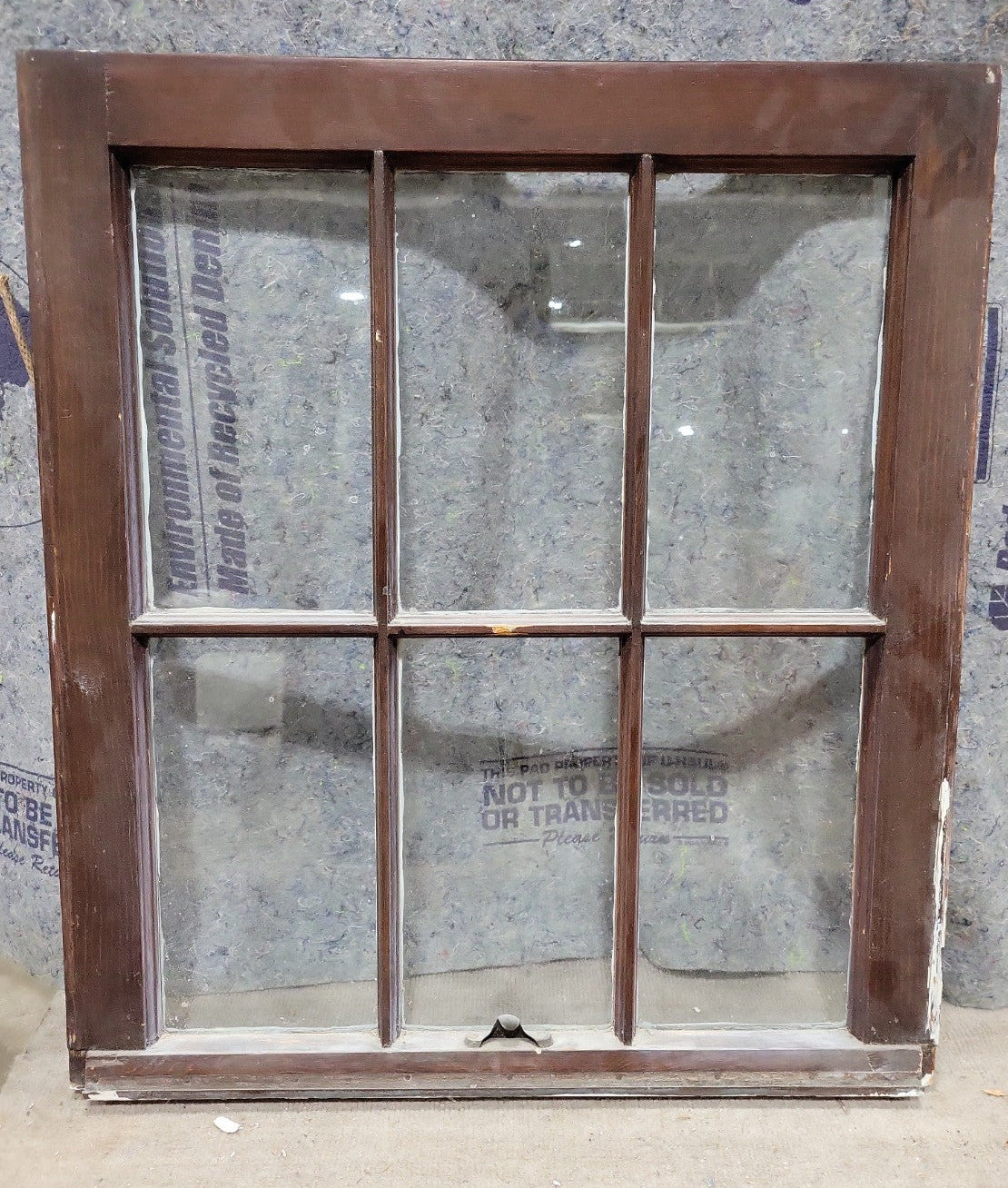 6-Lite Wood Window Sash with Original Hardware – 24 ¼" x 27 ½"