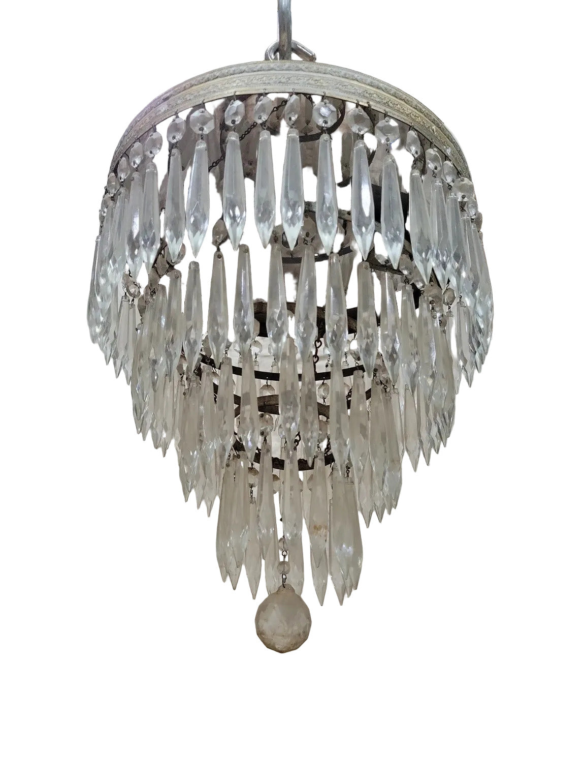 Antique Tiered Crystal Chandelier – 12 Diameter x 14 Tall