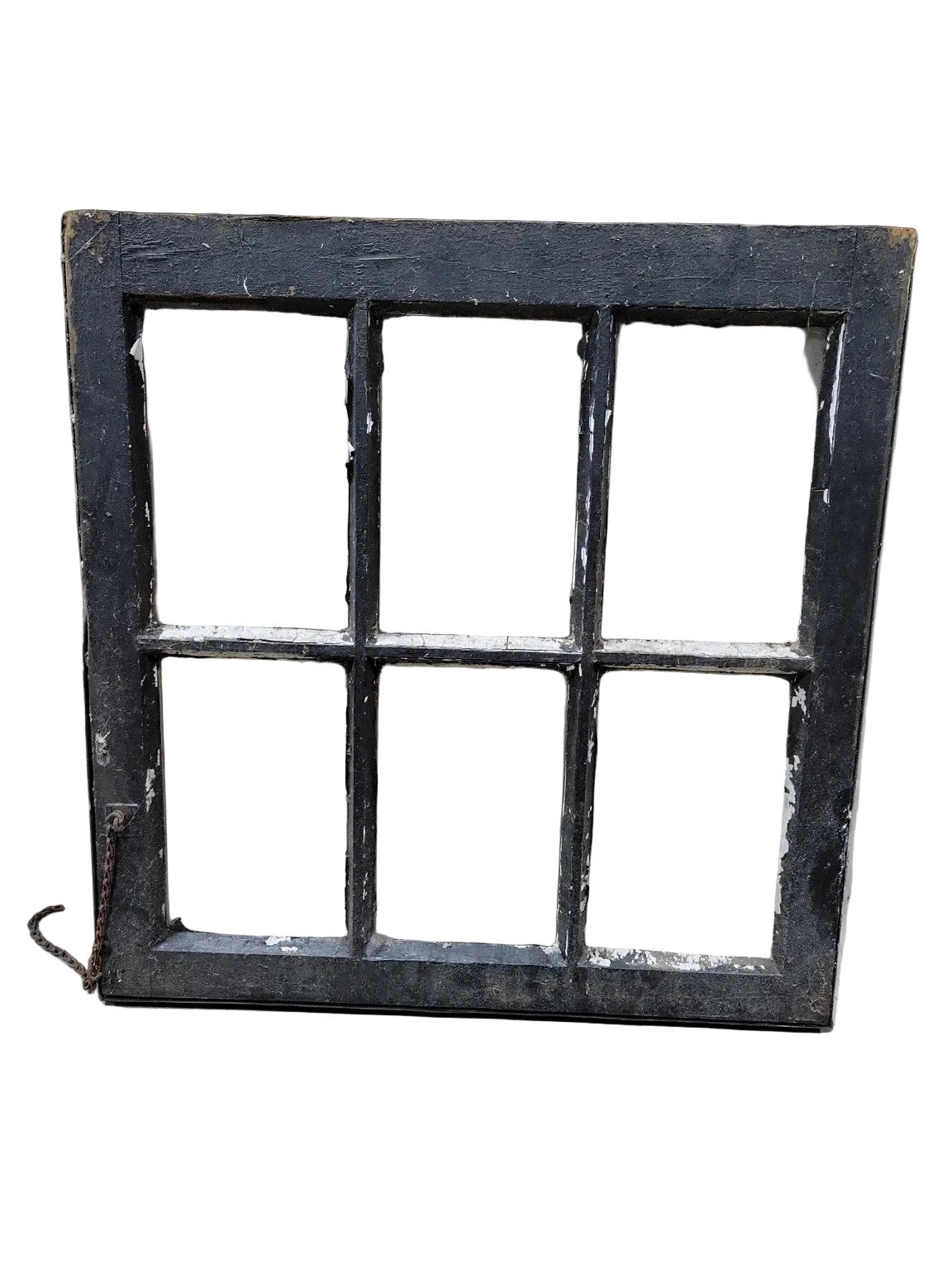 Vintage Industrial Wood Window – 6-Lite with Locking Hardware