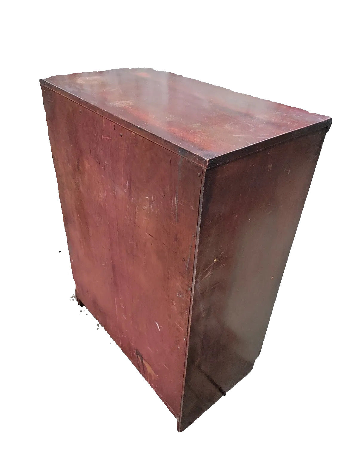 Mid-Century 4-Drawer Dresser – Mahogany Stain with Metal Pulls