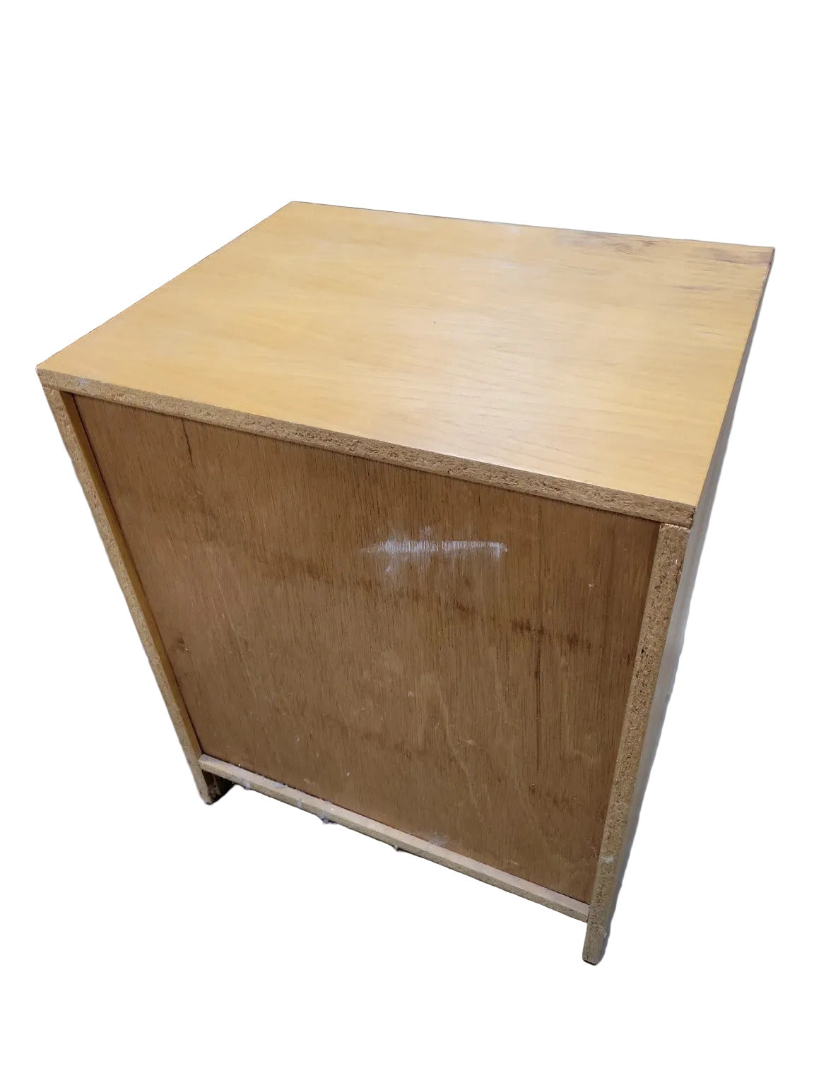 Vintage Wood Veneer Cabinet with Adjustable Shelf – Blonde Finish