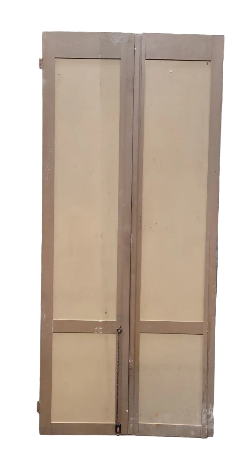 Vintage Double Panel Closet or Cabinet Doors – 41 ¼" Wide