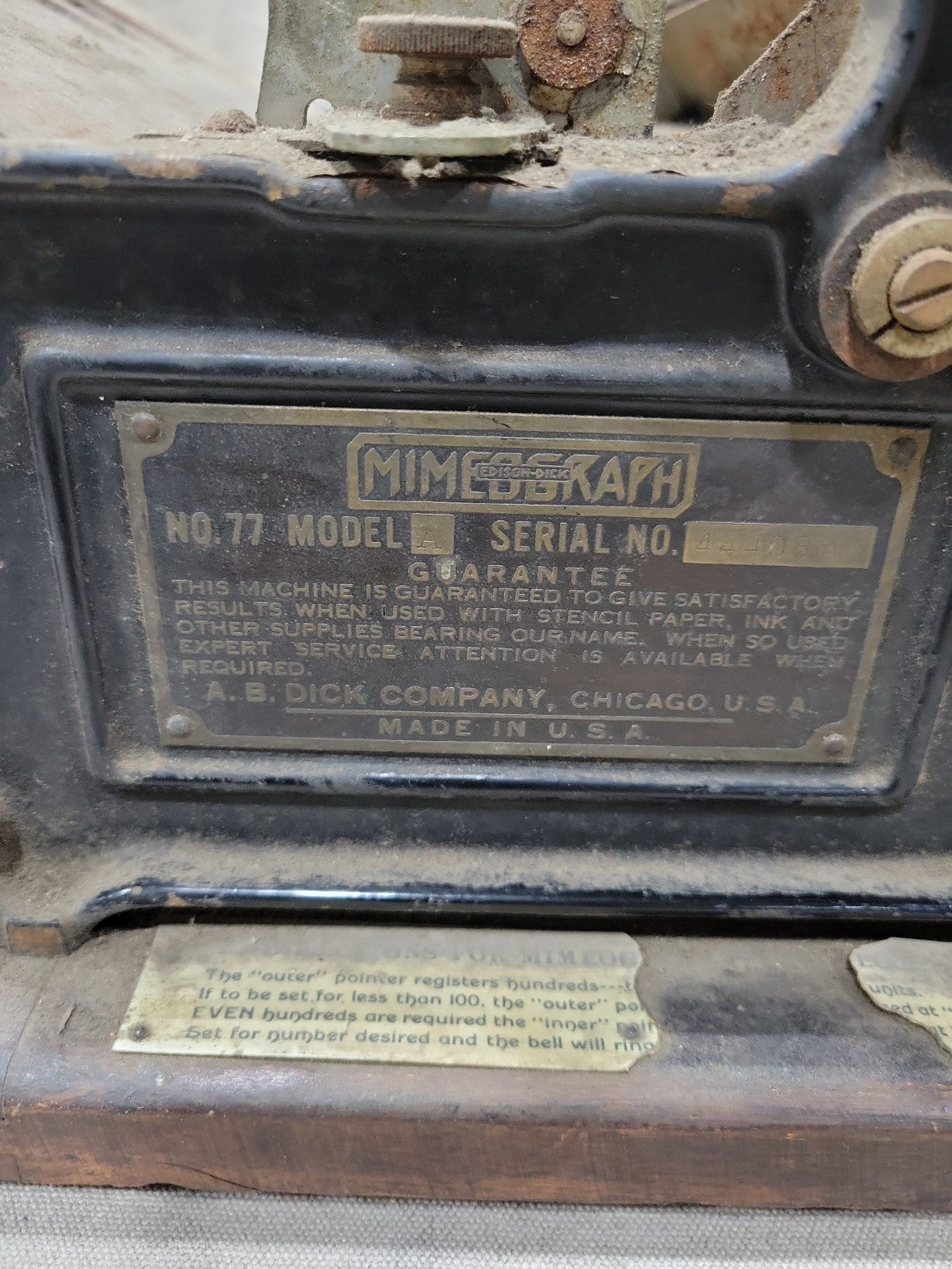 Antique Mimeograph Machine – A.B. Dick No. 77 Model A
