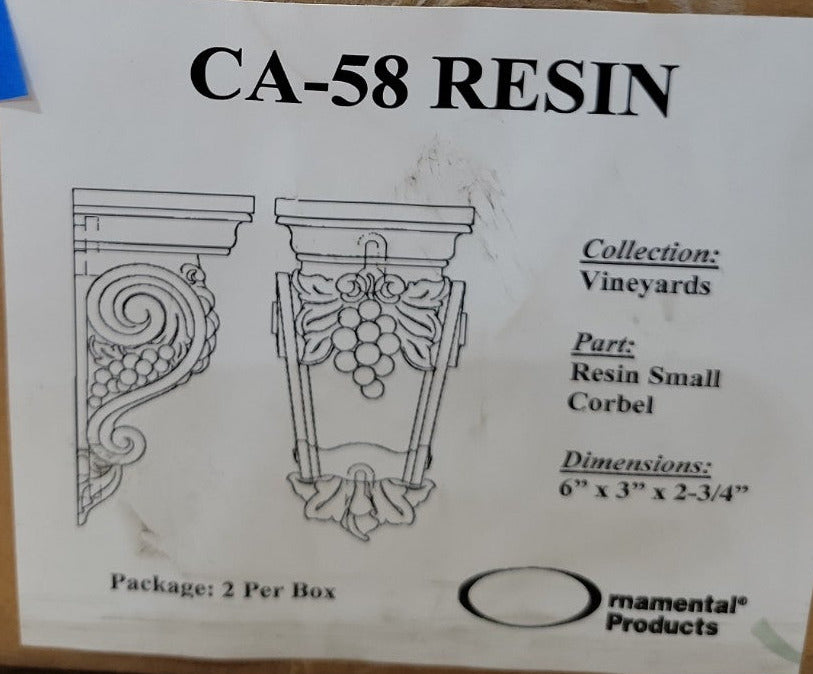 Small Vineyard Resin Corbel – CA-58 by Ormamental Products
