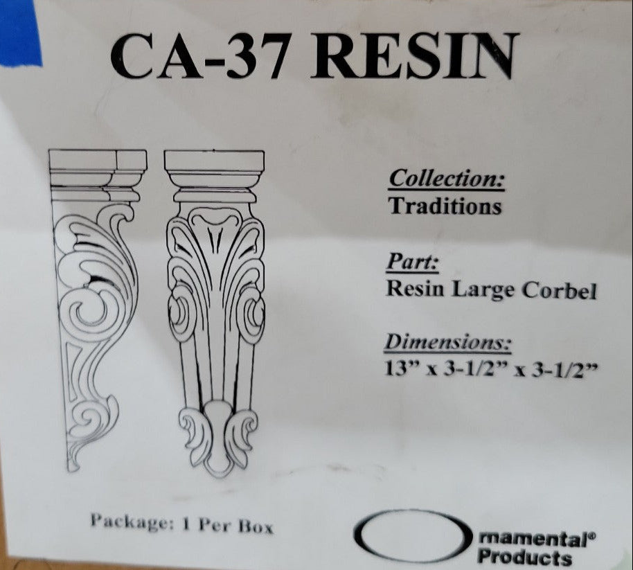 Large Traditional Resin Corbel – CA-37 by Ornamental Products