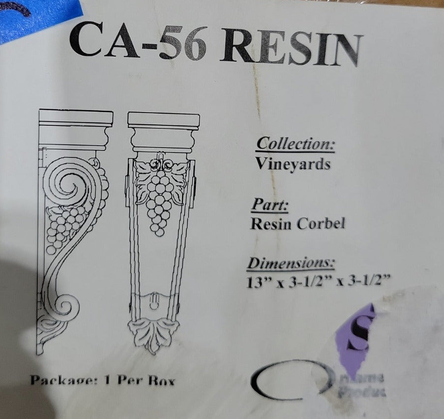Resin Corbel – CA-56 by Ornamental Products (Vineyards Collection)
