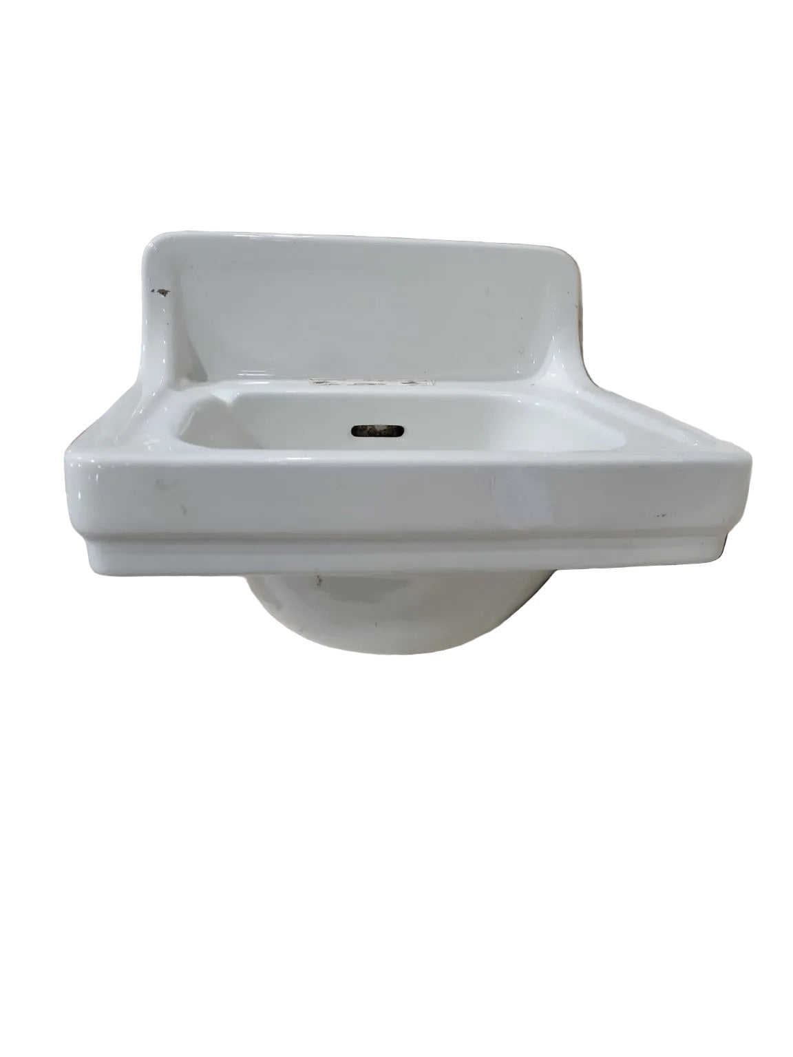 Antique Standard Wall Mount Bathroom Sink – Cast Iron with High Back