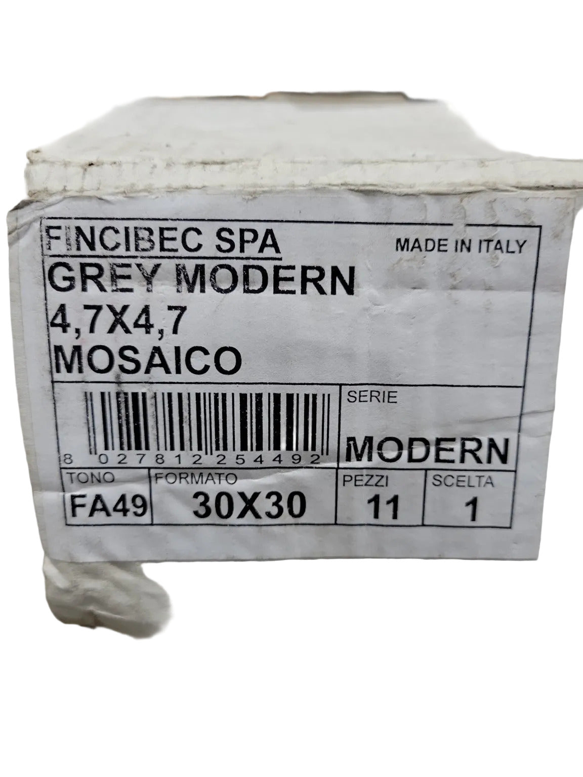 Set of 7 Grey Modern Mosaic Tiles – Fincibec SPA, Made in Italy