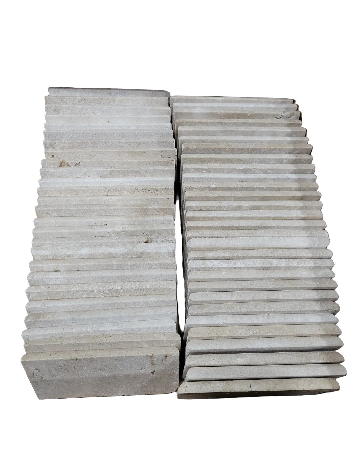 Set of 59 Honed Travertine Subway Tiles – 5 ¾" x 3"