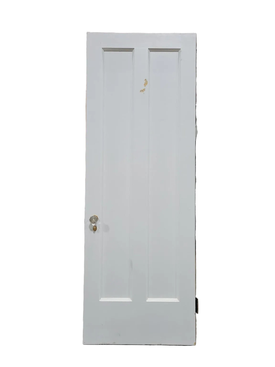 Vintage 2-Panel Interior Door – 30" x 84" x 1 ¾" – White with Crystal Knob