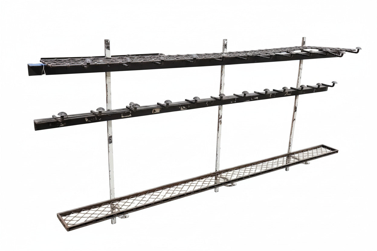 Carnegie Steel Industrial Wall Rack & Shelf Grate Set – Cleveland Salvage