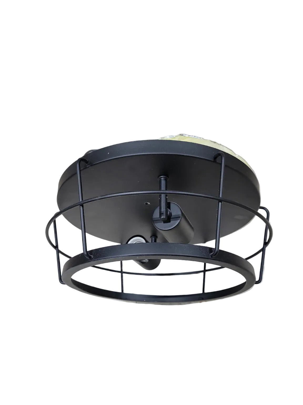 Modern Industrial Cage Ceiling Light – Matte Black Finish