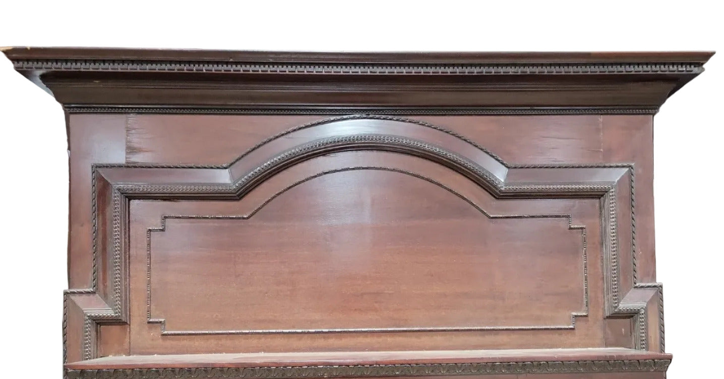 Antique Mahogany Fireplace Mantel with Dentil Molding