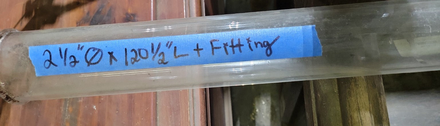 Vintage PYREX Borosilicate Glass Lab Tube with Corning Fitting – 2½” x 120”