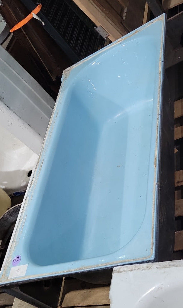 Vintage 60" Cast Iron Bathtub – Powder Blue Enamel Finish