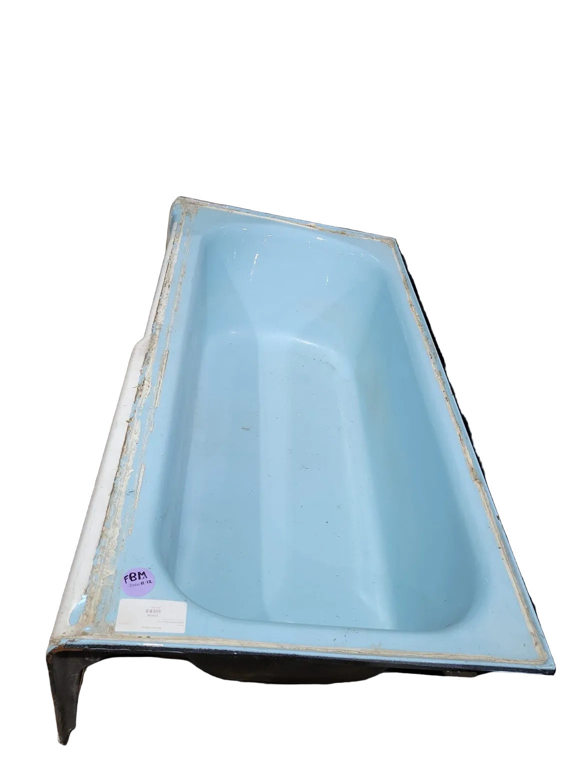 Vintage 60" Cast Iron Bathtub – Powder Blue Enamel Finish