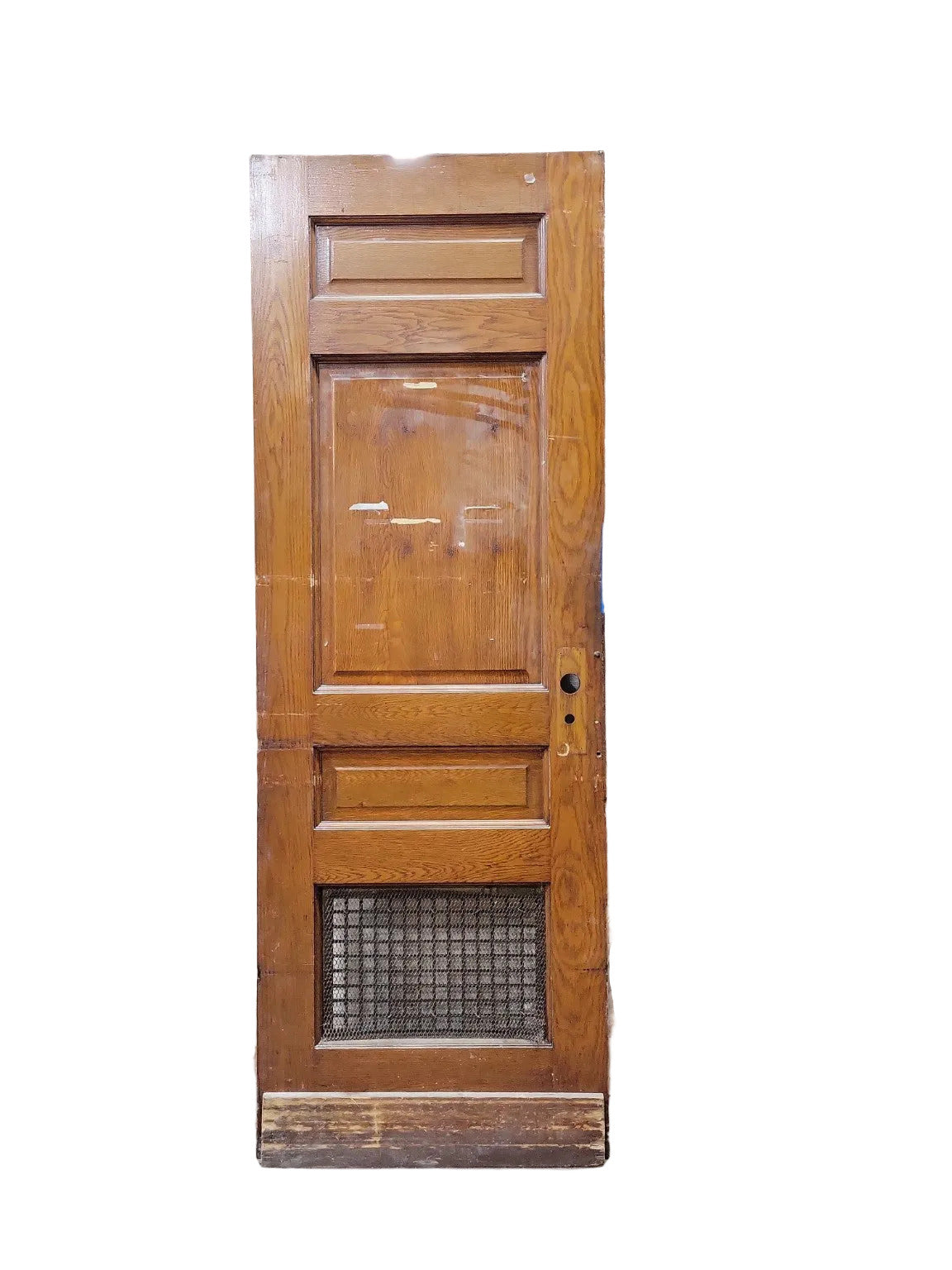 Antique 3-Panel Oak Door with Decorative Vent – 29 ⅝" x 84" x 1 ¾"