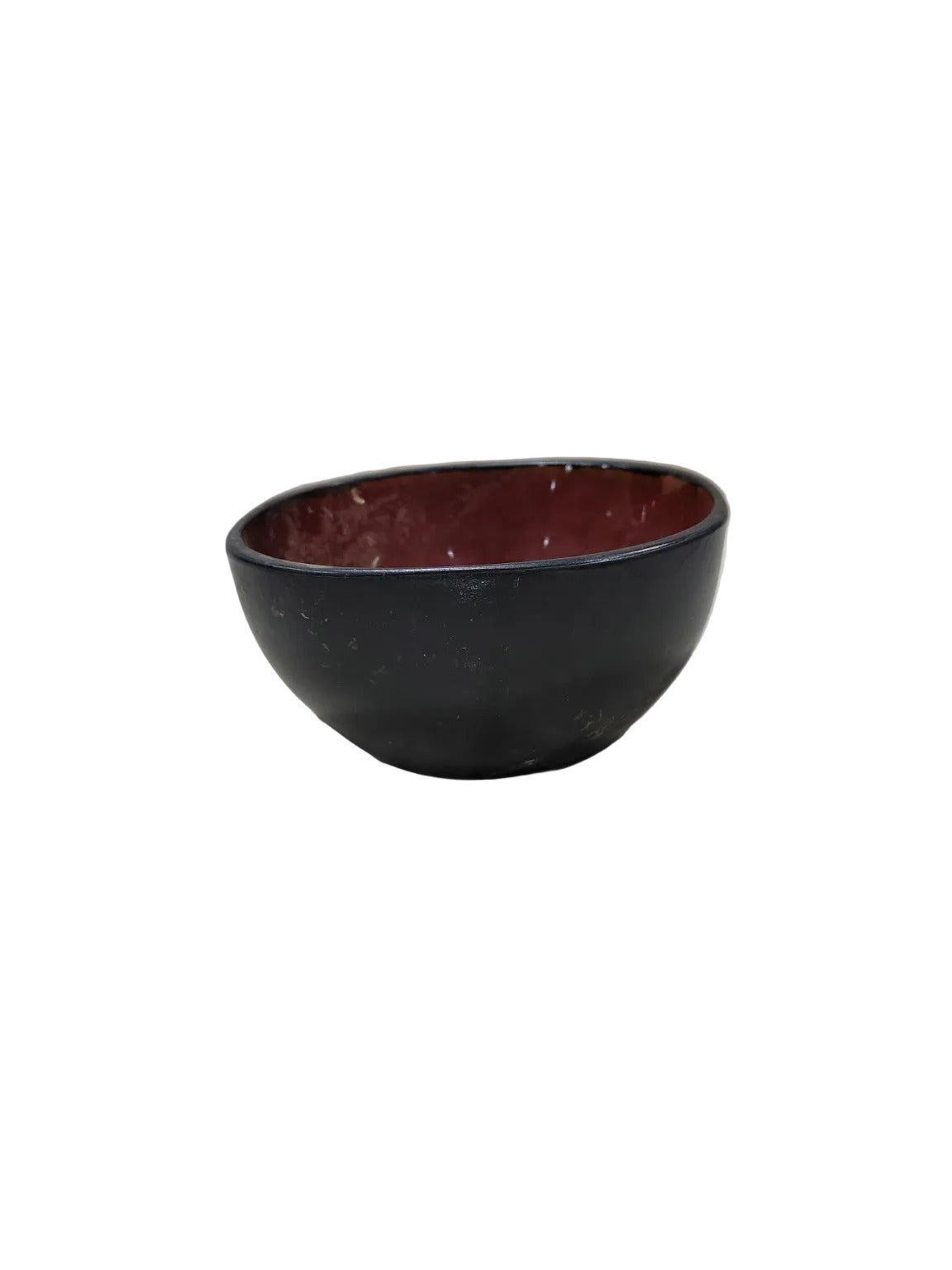 Vintage Japanese Lacquered Wood Bowl – Black Exterior, Red Interior