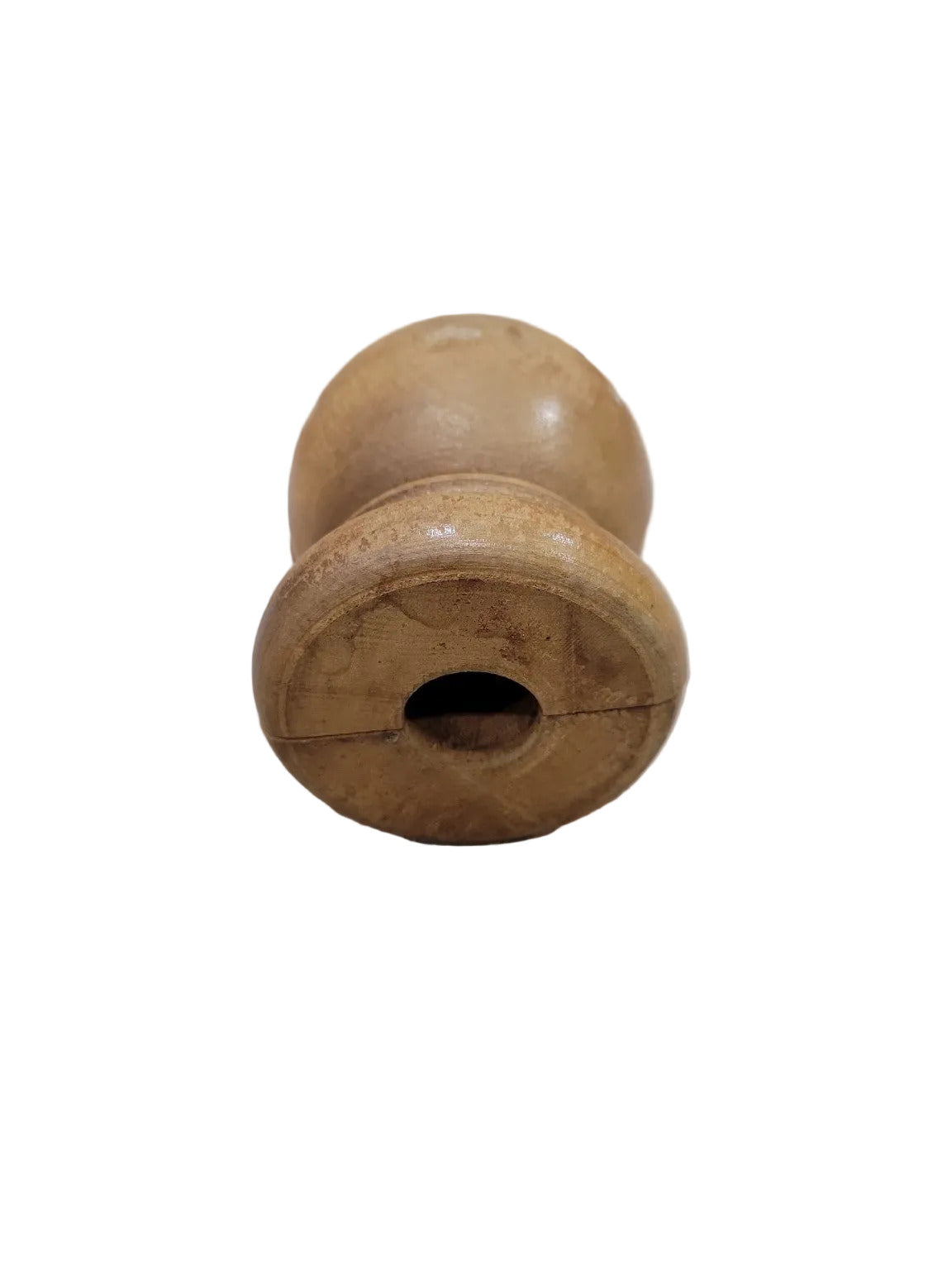 Antique Two-Piece Split Wood Finial – Hollow Interior with Rounded Top