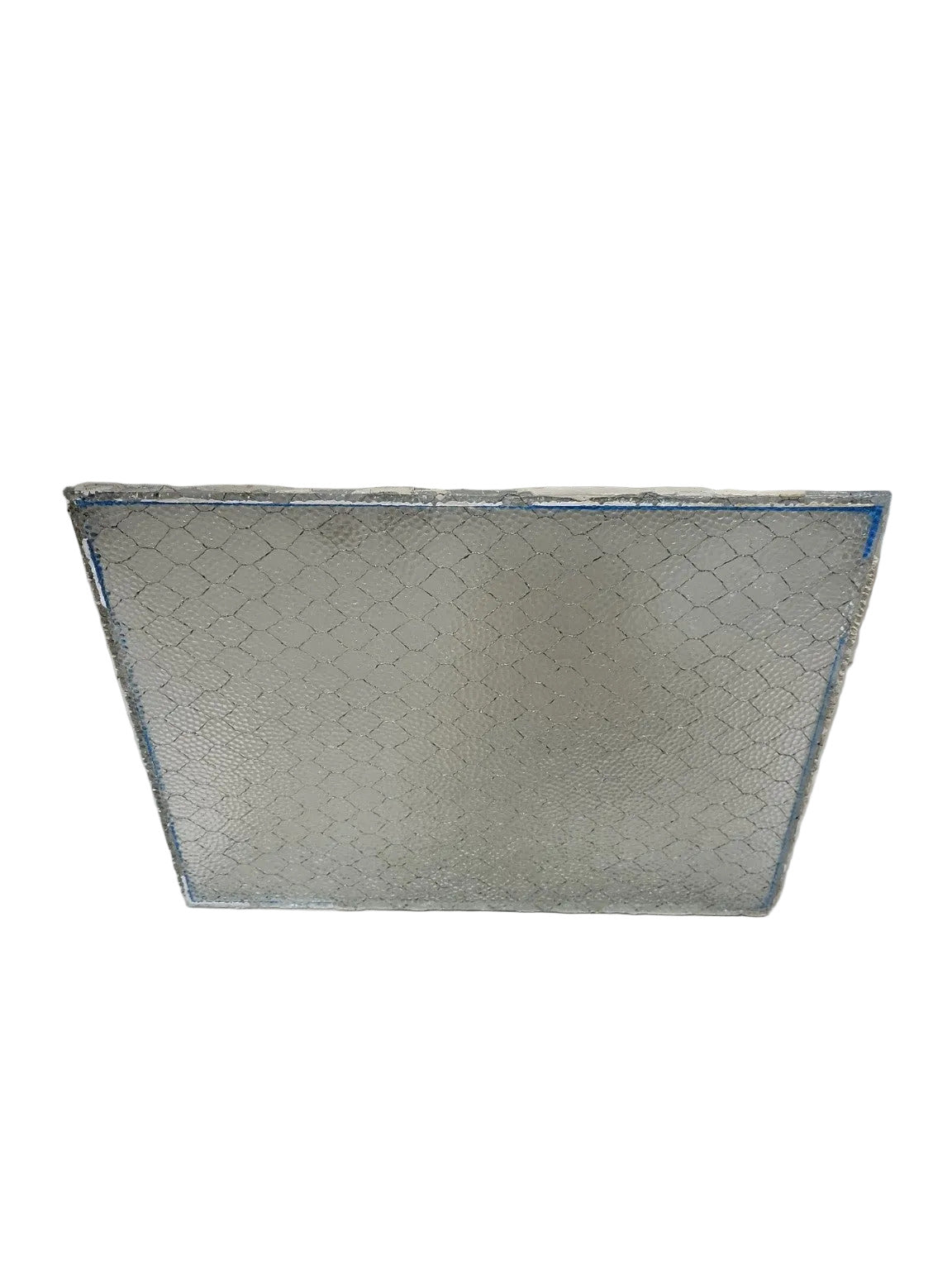 Vintage Wire-Reinforced Safety Glass Panel – Textured ¼" Thick Glass