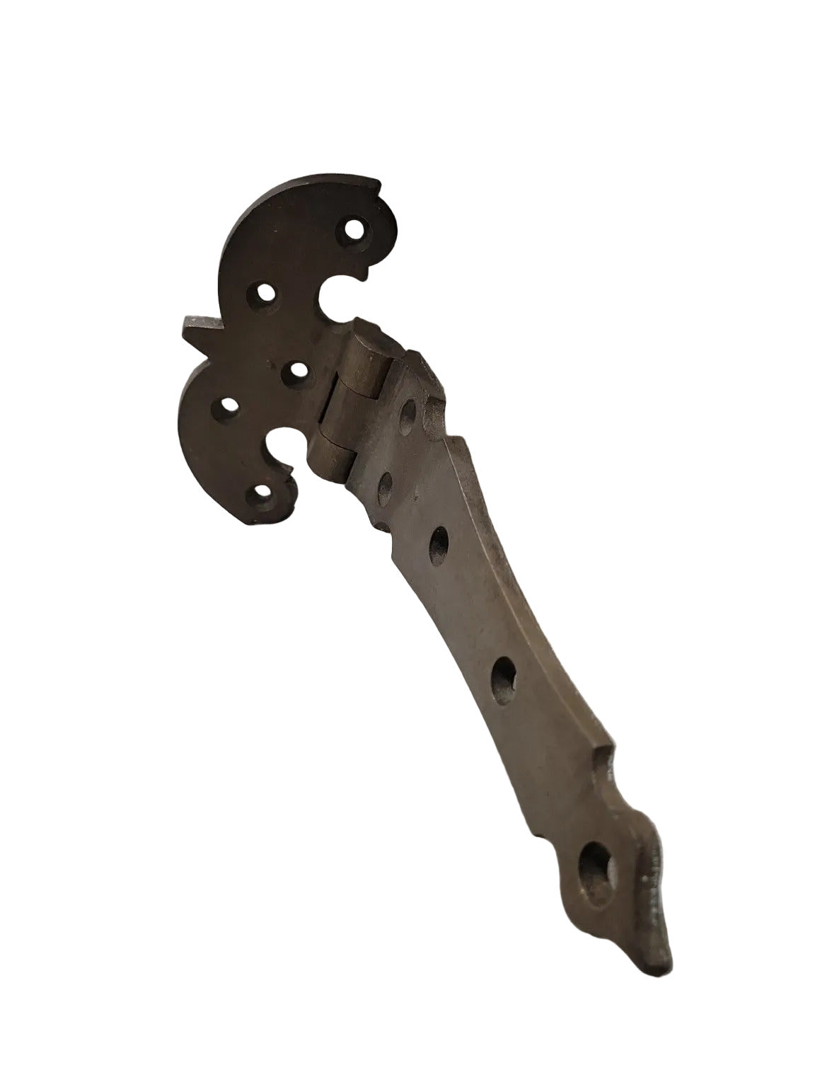 Antique S&M Strap Hinge – 10" Iron Gothic Revival with Screws