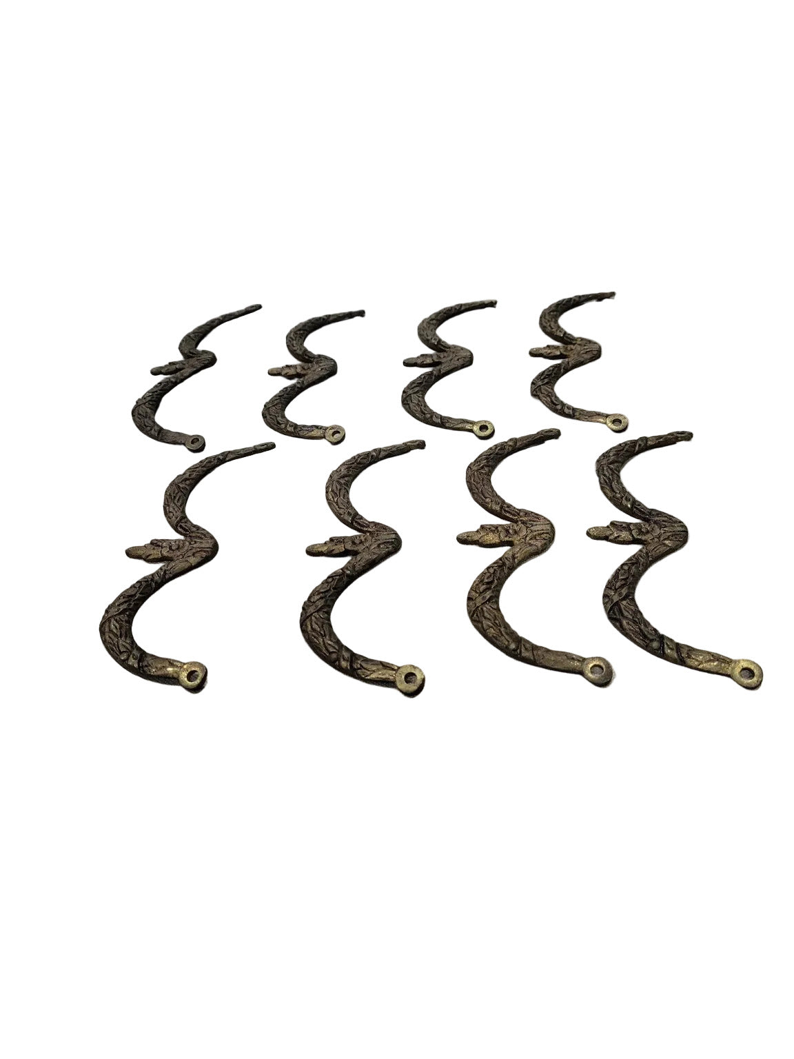 Set of 8 Vintage Ornate Brass Drawer Pulls – Floral Swag Design