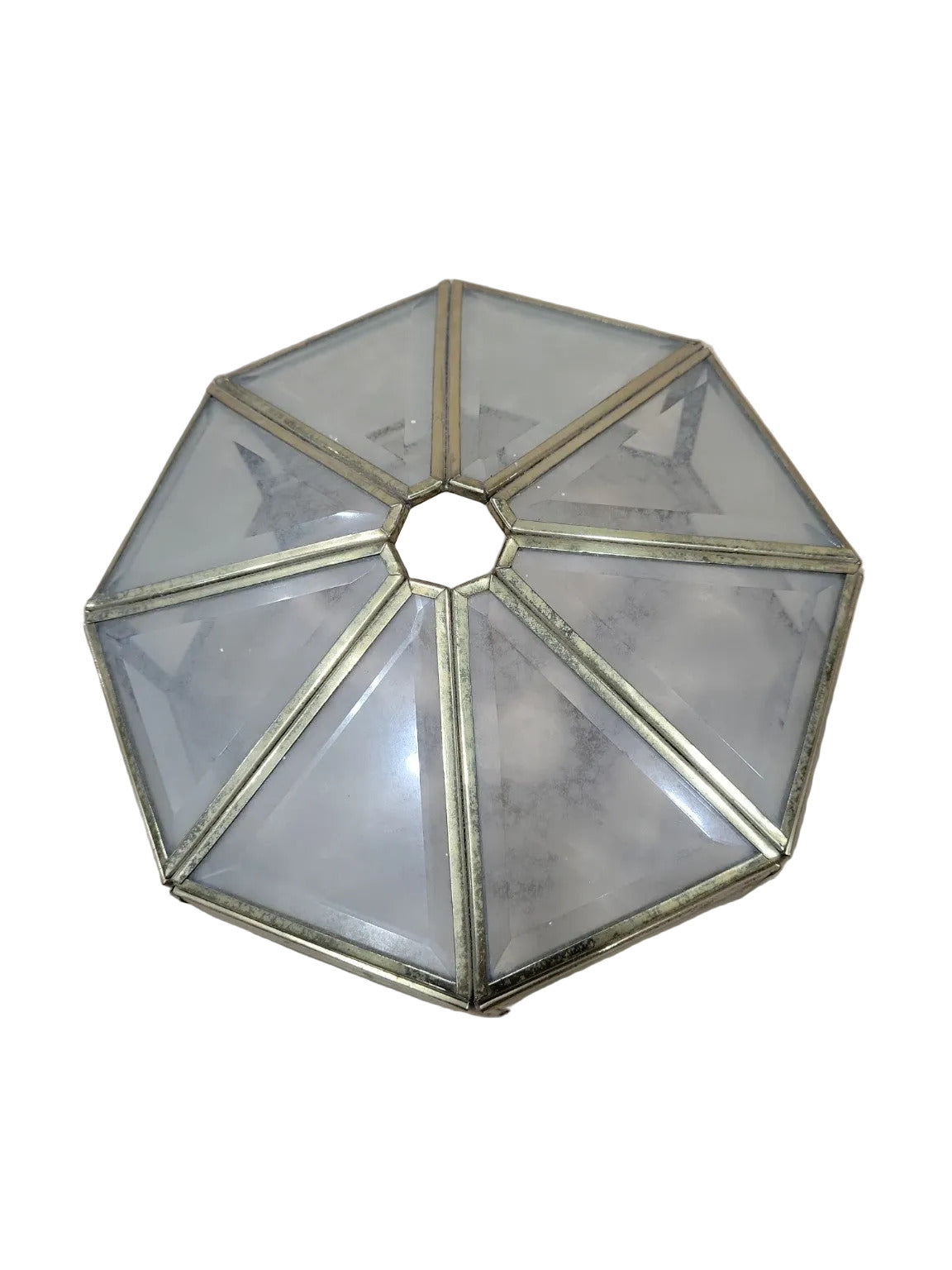 Brass and Glass Octagonal Ceiling Light Shade – 8 ½" Diameter