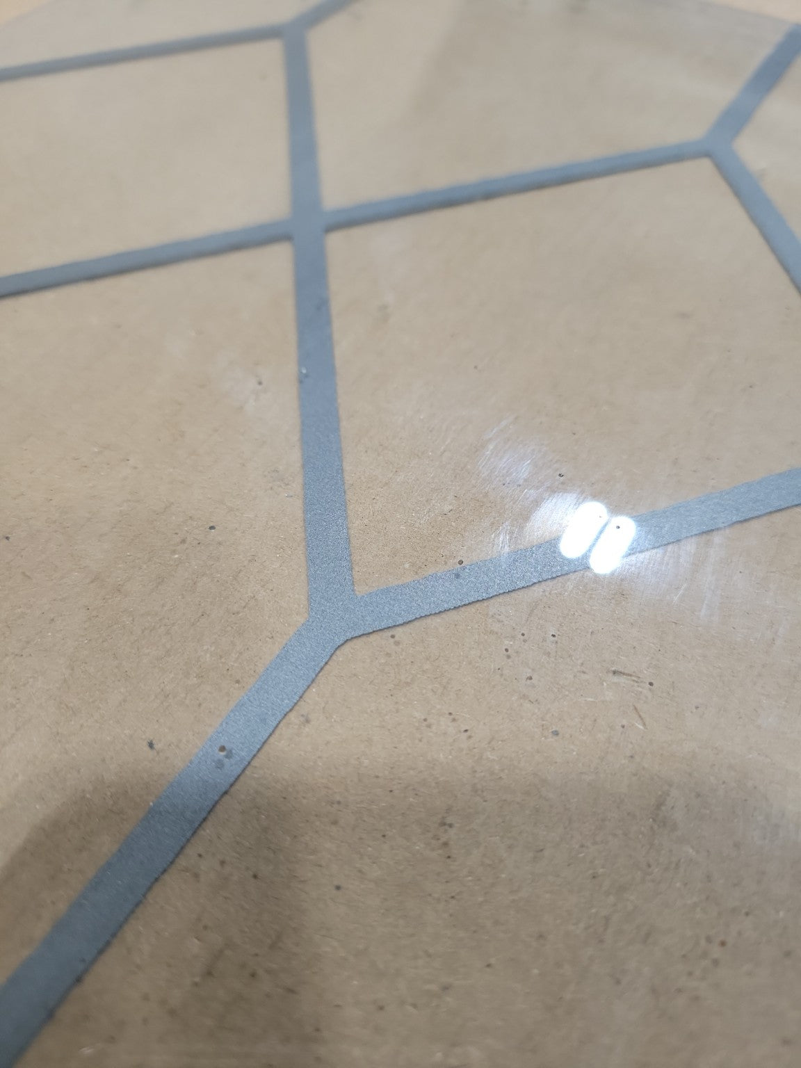 Decorative Clear Glass Pane with Printed Leaded Pattern – 21 ⅜" x 12 ½"