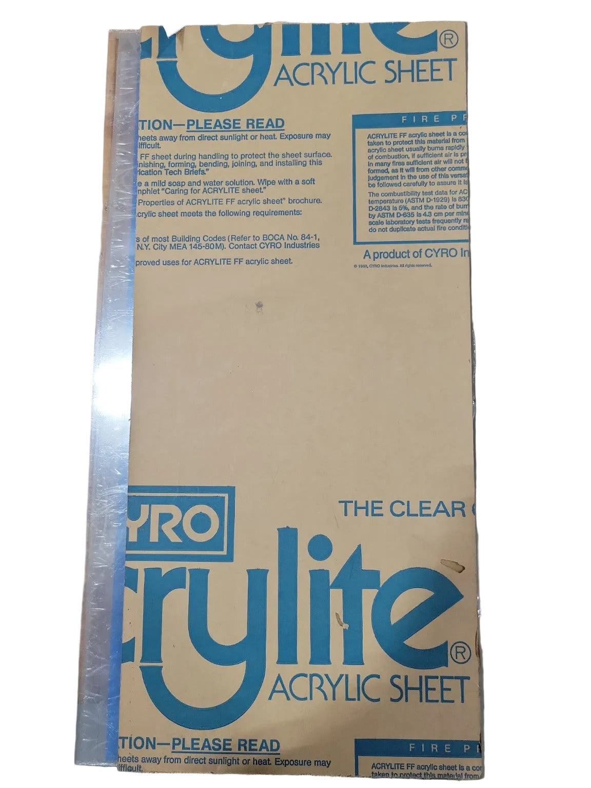 CYRO Acrylite Acrylic Sheet – 22" x 10" (#6)