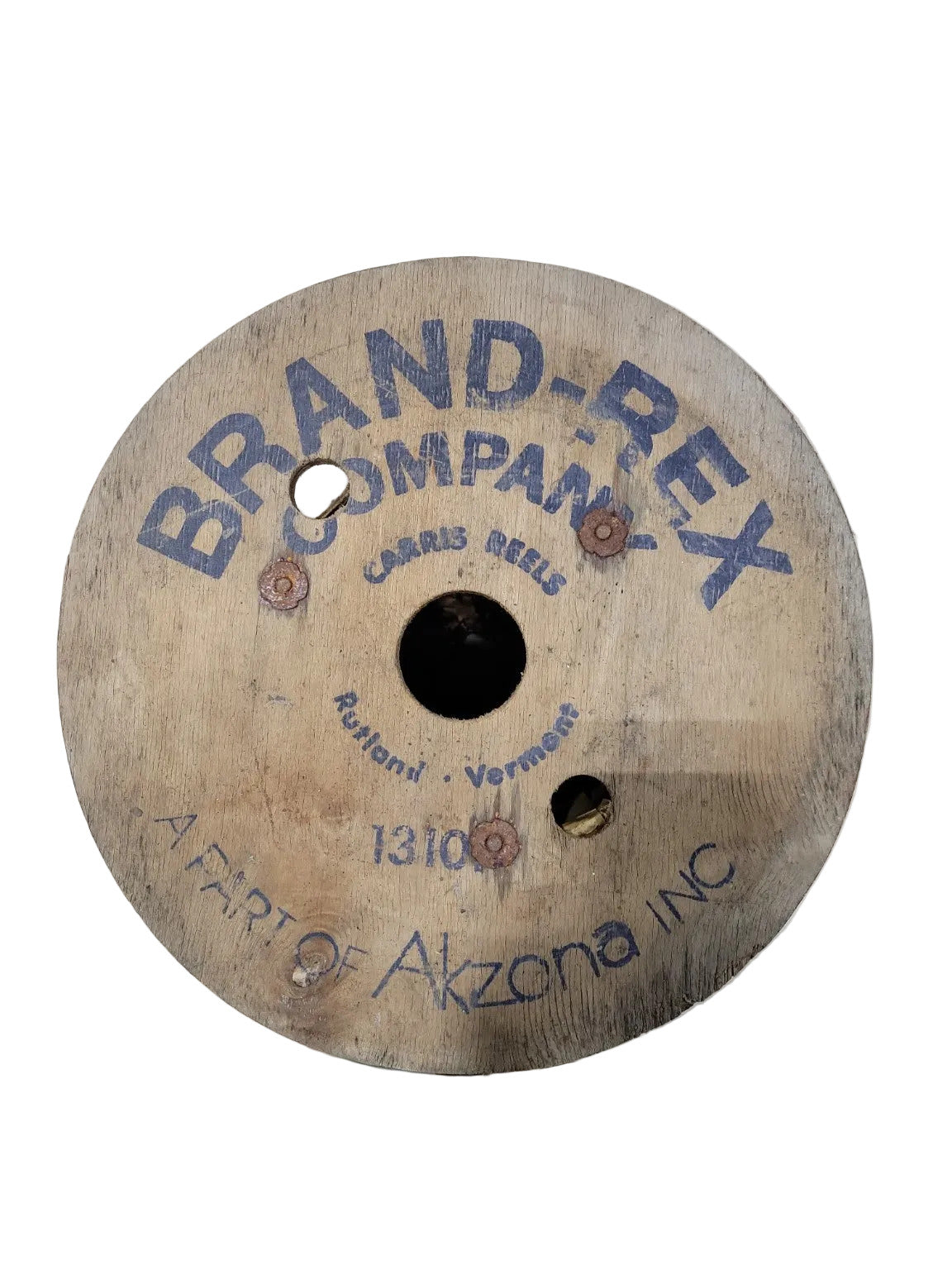 Vintage Brand-Rex Wooden Wire Spool – 12 ¾" x 10 ⅞"
