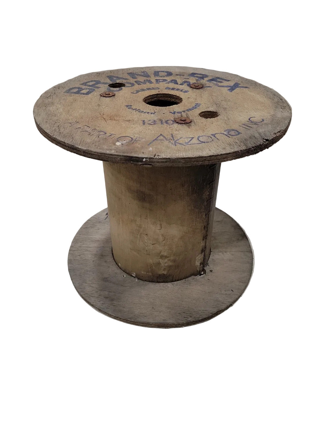 Vintage Brand-Rex Wooden Wire Spool – 12 ¾" x 10 ⅞"