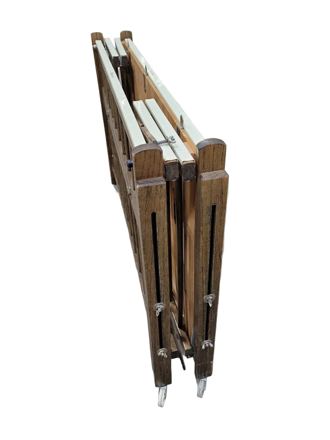 Vintage Folding “Port-a-Crib” Rolling Baby Crib – Wood & Metal Frame