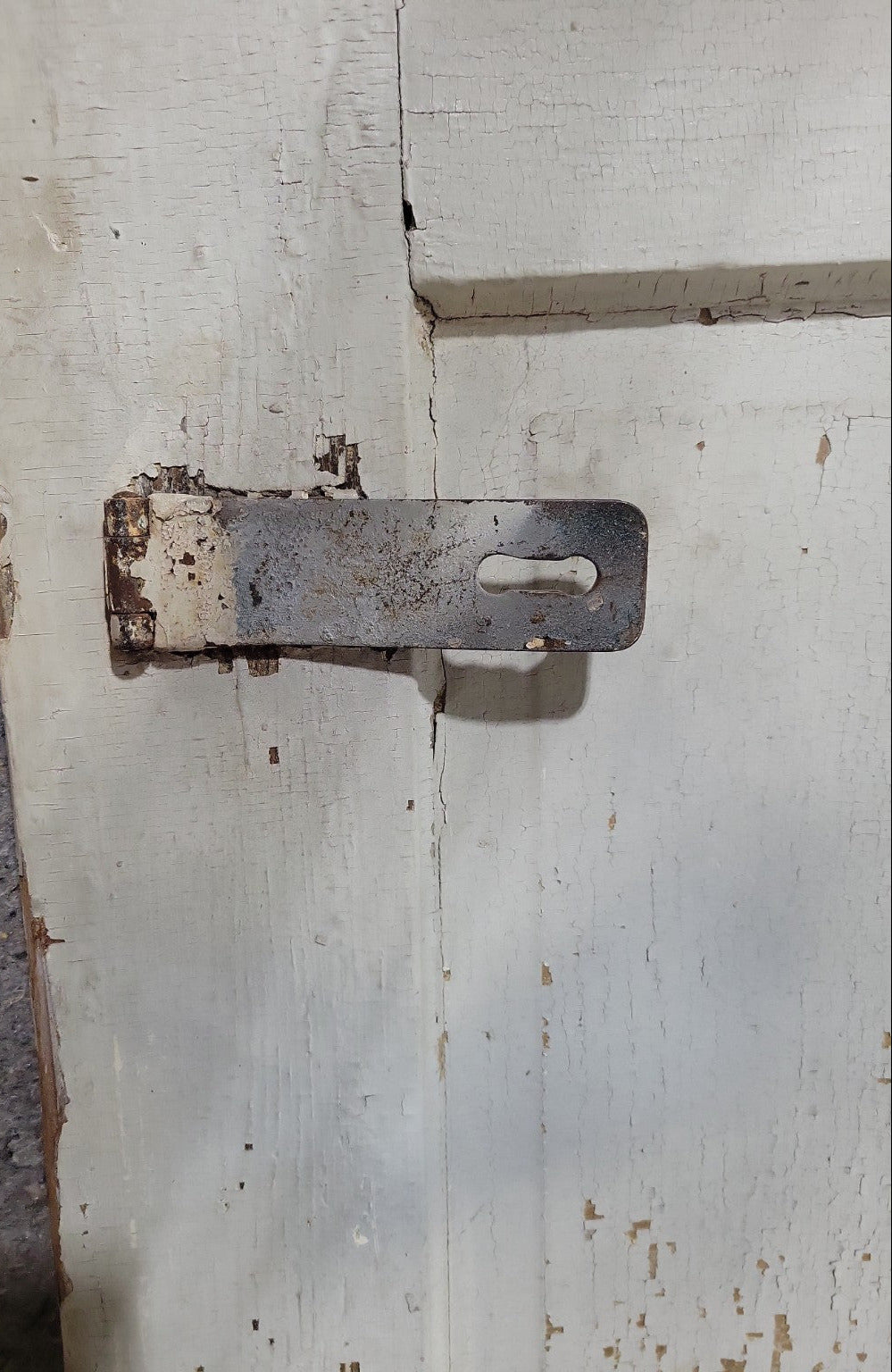 Distressed 4-Lite Wooden Exterior Door, Missing Panes - 31 ¾" W x 89 ½" H x 1 ¾" D