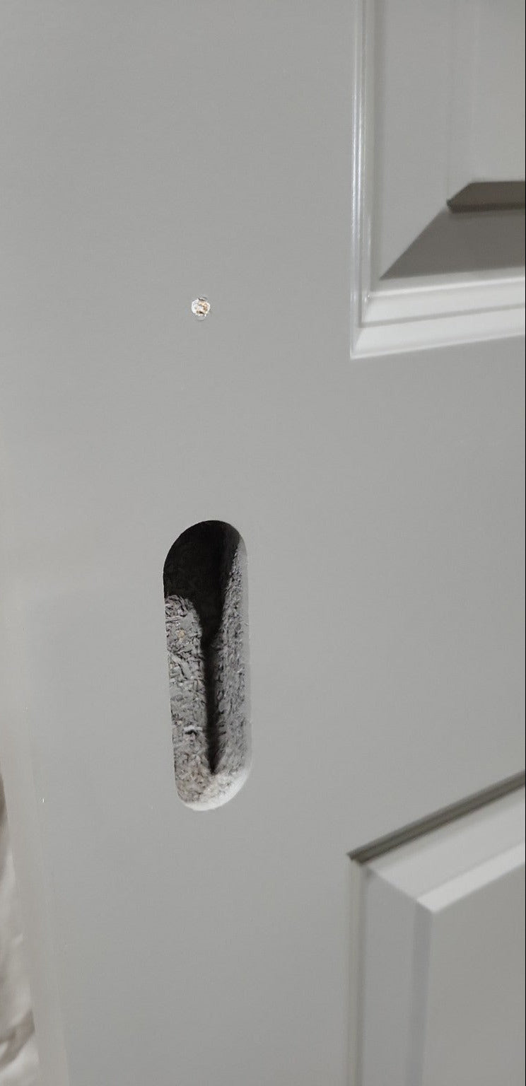 Painted Grey Two-Panel Wood Door – 24 ½" x 77 5/8" x 1 ½"