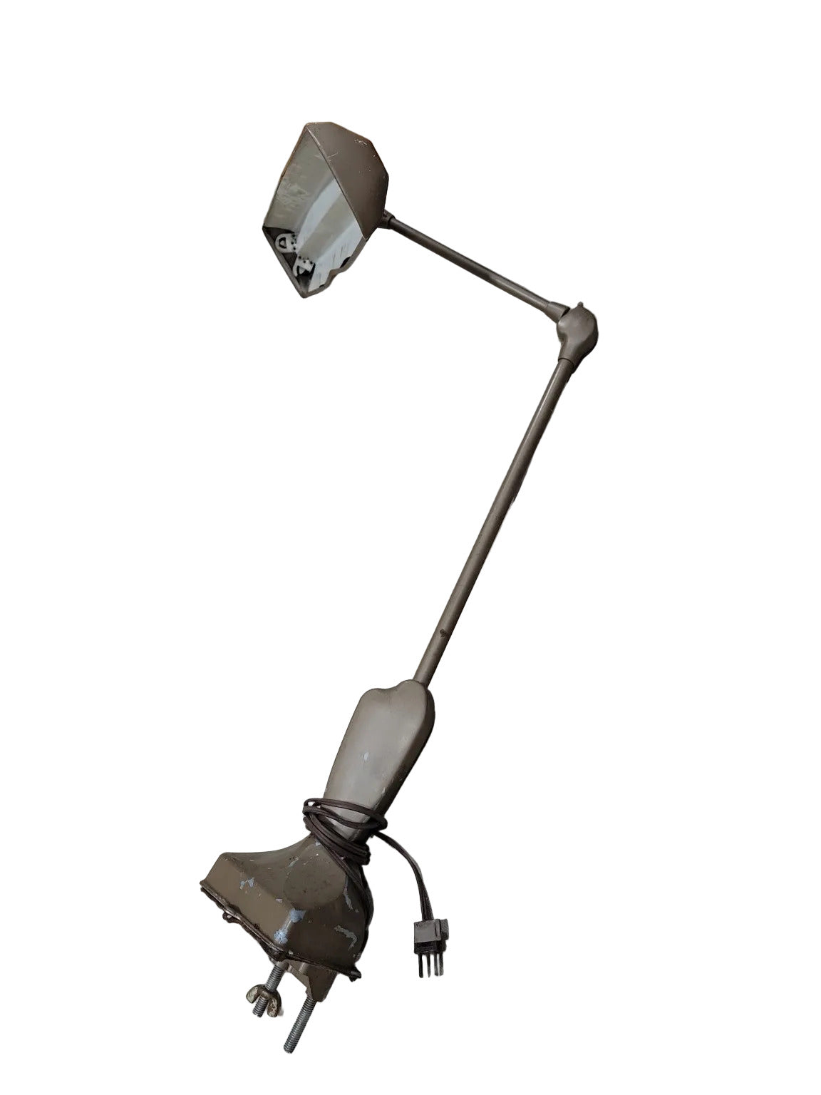 Vintage Industrial Clamp-On Task Lamp – Double Bulb Arm Light