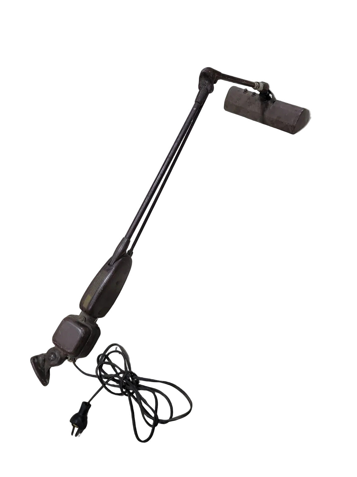 Antique Industrial Articulating Task Lamp – Clamp Mount with Patina