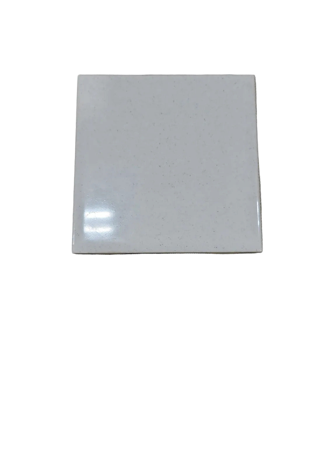 Lot of 64 Vintage Italian White Glazed Ceramic Tiles – 4 ¼" Square