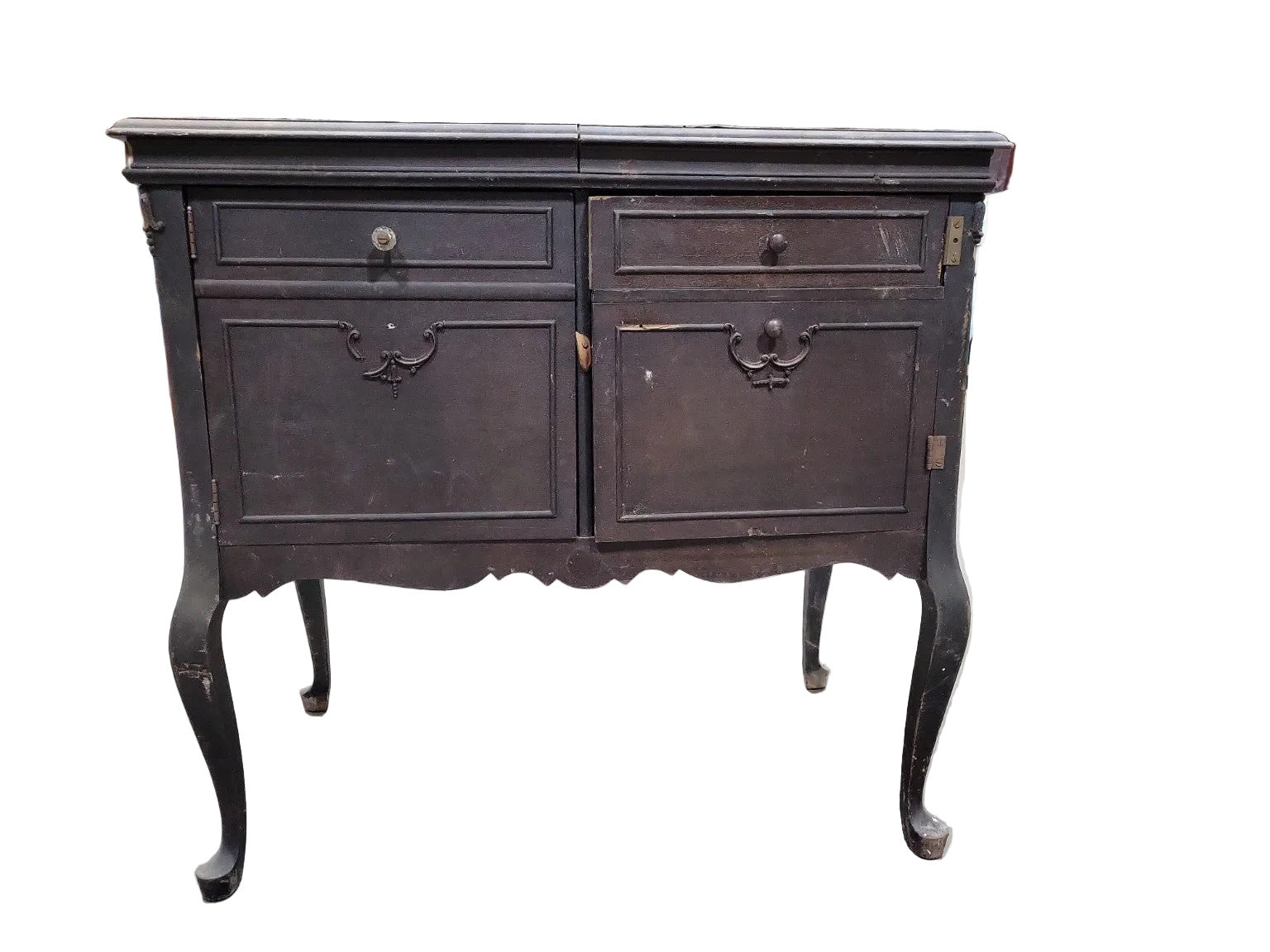 Silvertone Cabinet Record Player Console – Queen Anne Style