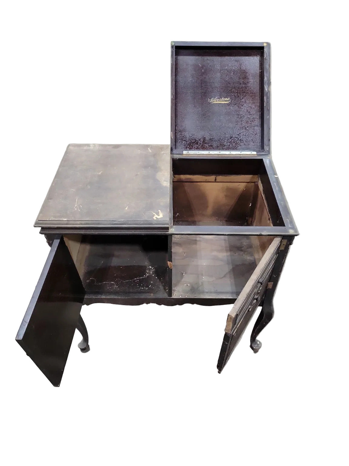 Silvertone Cabinet Record Player Console – Queen Anne Style