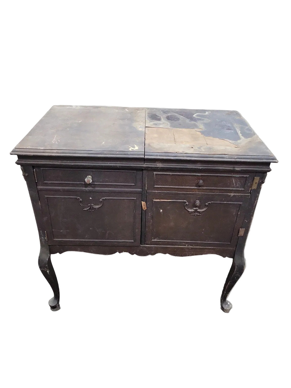 Silvertone Cabinet Record Player Console – Queen Anne Style