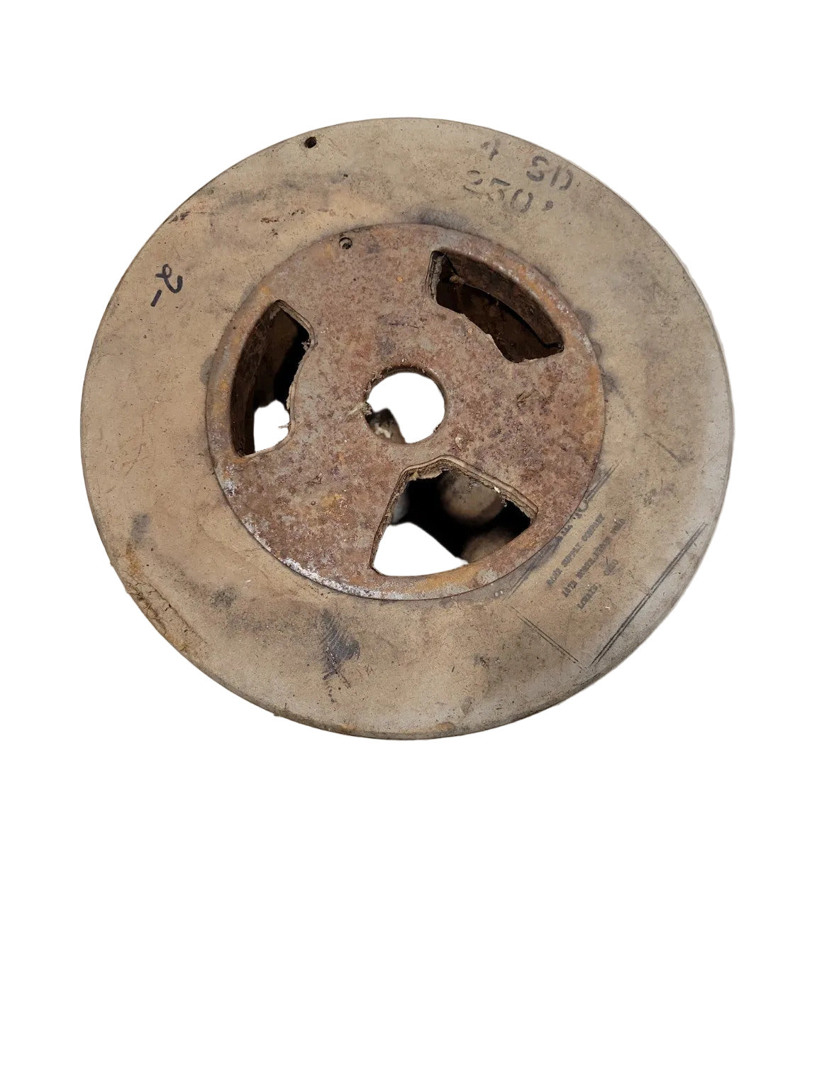 Vintage Heavy-Duty Wire Spool – 12" Diameter Industrial Reel