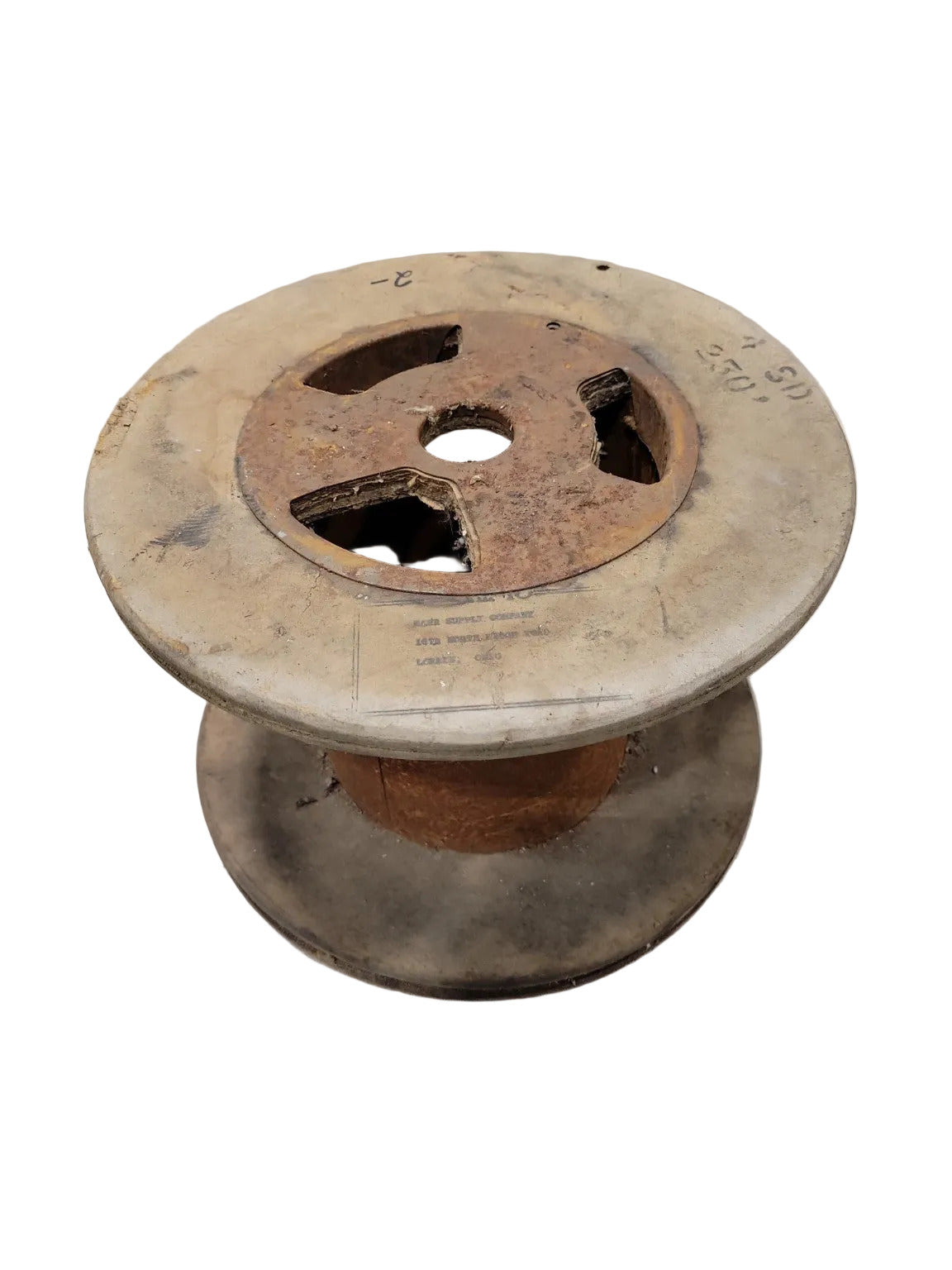 Vintage Heavy-Duty Wire Spool – 12" Diameter Industrial Reel