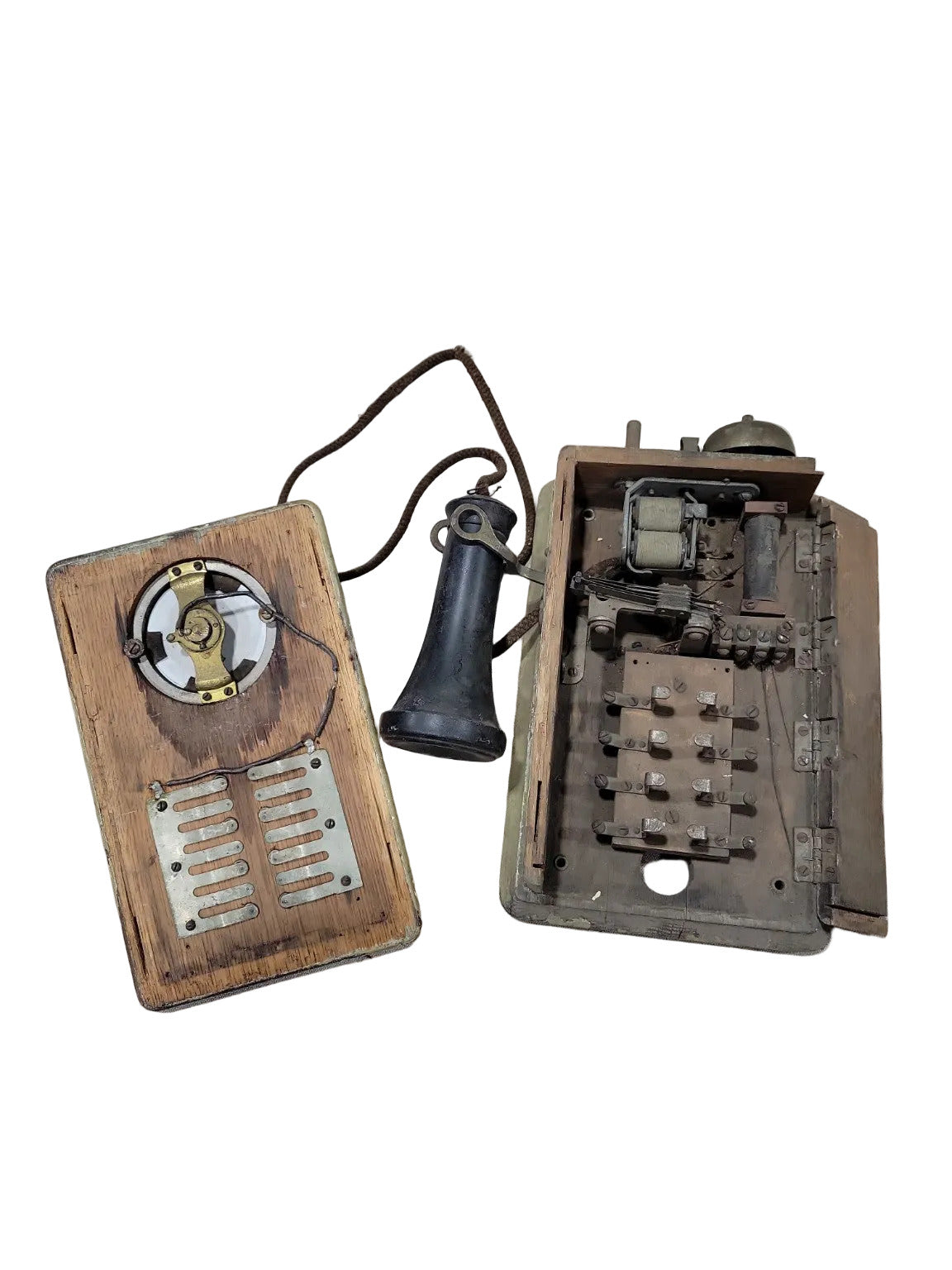Antique Wooden Wall-Mount Intercom / Telephone Switchboard Box – Early 20th Century